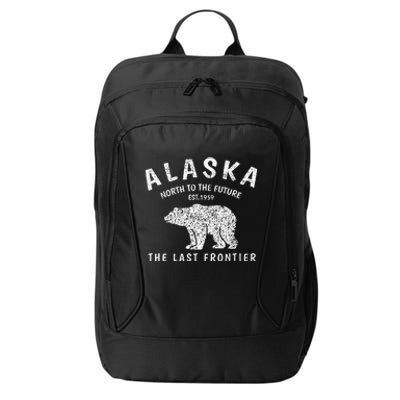 Alaska TheLast Frontier Est. 1959 Mountains Nature Grizzly City Backpack