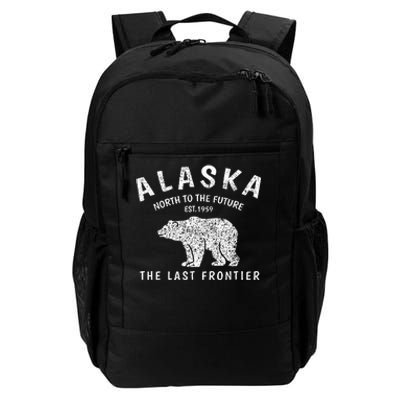 Alaska TheLast Frontier Est. 1959 Mountains Nature Grizzly Daily Commute Backpack