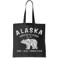 Alaska TheLast Frontier Est. 1959 Mountains Nature Grizzly Tote Bag