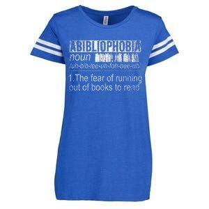 Abibliophobia The Fear Of Running Out Of Books Reading Enza Ladies Jersey Football T-Shirt