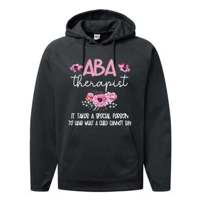 ABA Therapist Flower Applied Behavior Analysis ABA Therapy Performance Fleece Hoodie