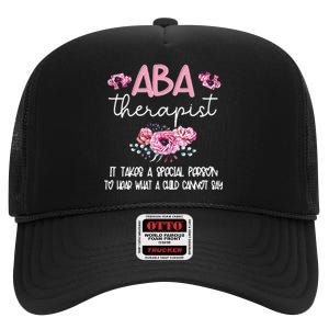 ABA Therapist Flower Applied Behavior Analysis ABA Therapy High Crown Mesh Back Trucker Hat