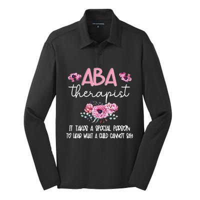 ABA Therapist Flower Applied Behavior Analysis ABA Therapy Silk Touch Performance Long Sleeve Polo