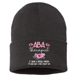 ABA Therapist Flower Applied Behavior Analysis ABA Therapy Sustainable Knit Beanie