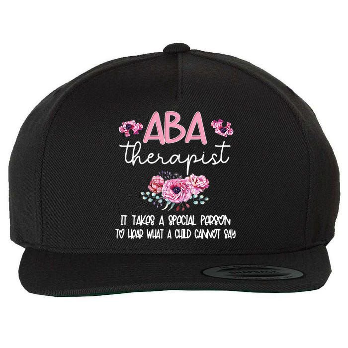 ABA Therapist Flower Applied Behavior Analysis ABA Therapy Wool Snapback Cap