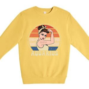 Aquarius Tee Funny Birthday Funny Gift Quarius Zodiac Great Gift Premium Crewneck Sweatshirt