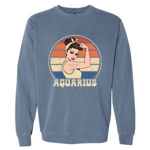 Aquarius Tee Funny Birthday Funny Gift Quarius Zodiac Great Gift Garment-Dyed Sweatshirt