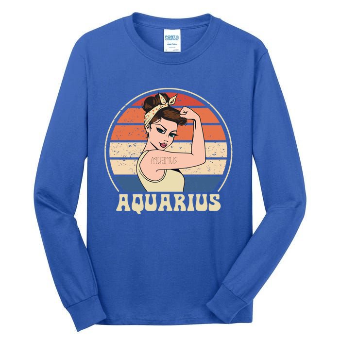 Aquarius Tee Funny Birthday Funny Gift Quarius Zodiac Great Gift Tall Long Sleeve T-Shirt