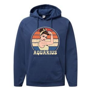 Aquarius Tee Funny Birthday Funny Gift Quarius Zodiac Great Gift Performance Fleece Hoodie