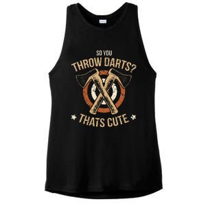 Axe Throwing Funny Hatchet Lumberjack Hobby Cute Gift Ladies PosiCharge Tri-Blend Wicking Tank