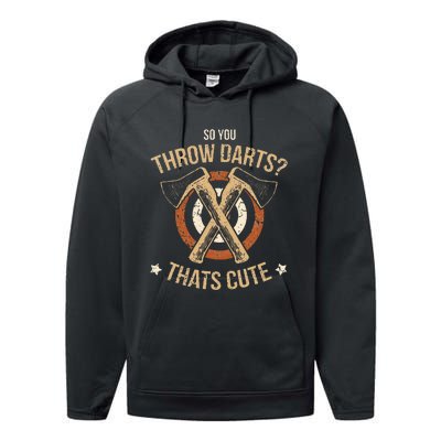 Axe Throwing Funny Hatchet Lumberjack Hobby Cute Gift Performance Fleece Hoodie