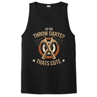 Axe Throwing Funny Hatchet Lumberjack Hobby Cute Gift PosiCharge Competitor Tank