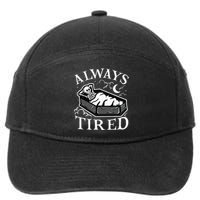 Always Tired Funny Skeleton Sleeping Coffin 7-Panel Snapback Hat