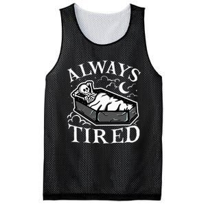 Always Tired Funny Skeleton Sleeping Coffin Mesh Reversible Basketball Jersey Tank