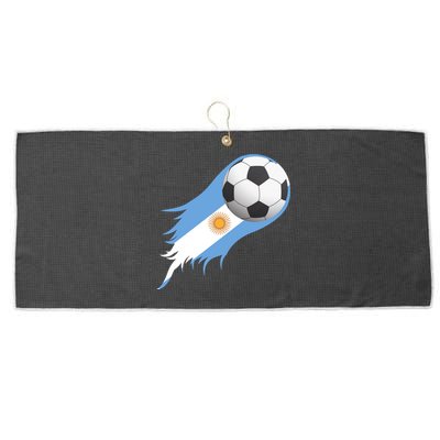 Argentina Team Flag Soccer Ball Large Microfiber Waffle Golf Towel