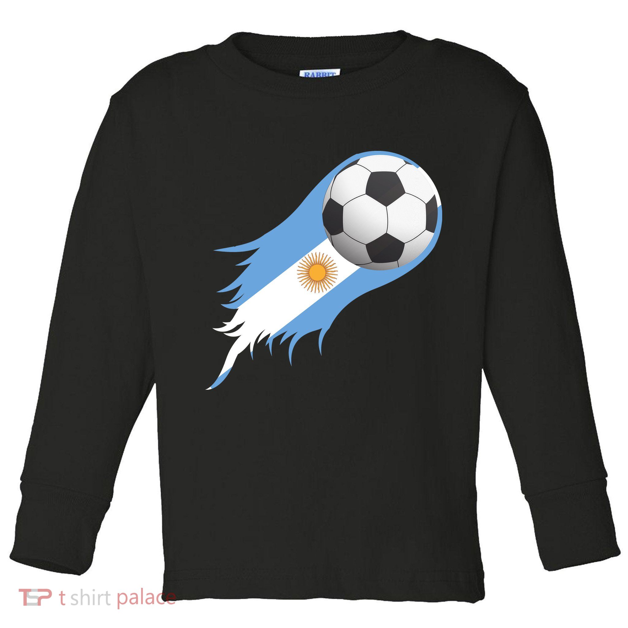 Argentina Team Flag Soccer Ball Toddler Long Sleeve Shirt