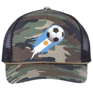 Argentina Team Flag Soccer Ball Retro Rope Trucker Hat Cap