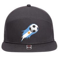 Argentina Team Flag Soccer Ball 7 Panel Mesh Trucker Snapback Hat
