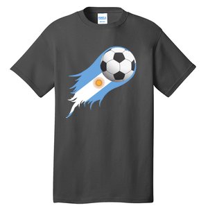 Argentina Team Flag Soccer Ball Tall T-Shirt