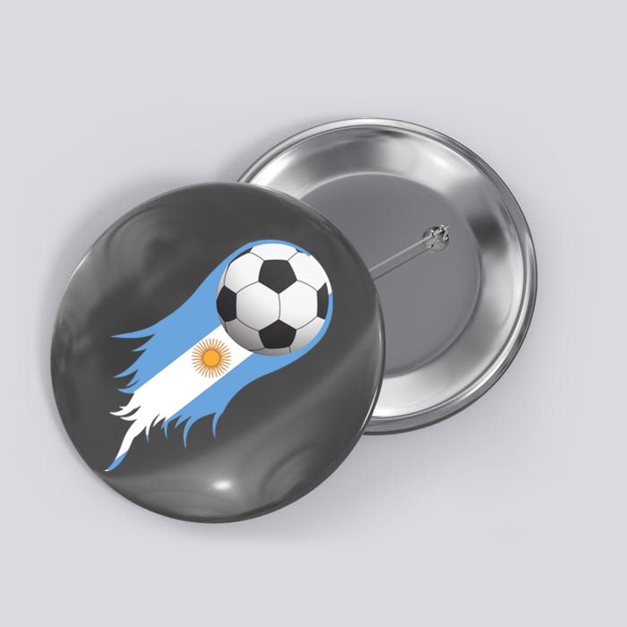 Argentina Team Flag Soccer Ball Button