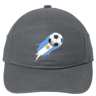 Argentina Team Flag Soccer Ball 7-Panel Snapback Hat