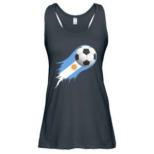 Argentina Team Flag Soccer Ball Ladies Essential Flowy Tank