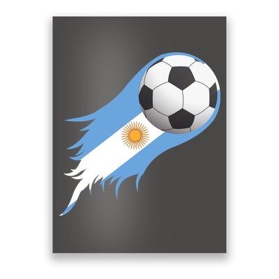 Argentina Team Flag Soccer Ball Poster