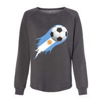 Argentina Team Flag Soccer Ball Womens California Wash Sweatshirt