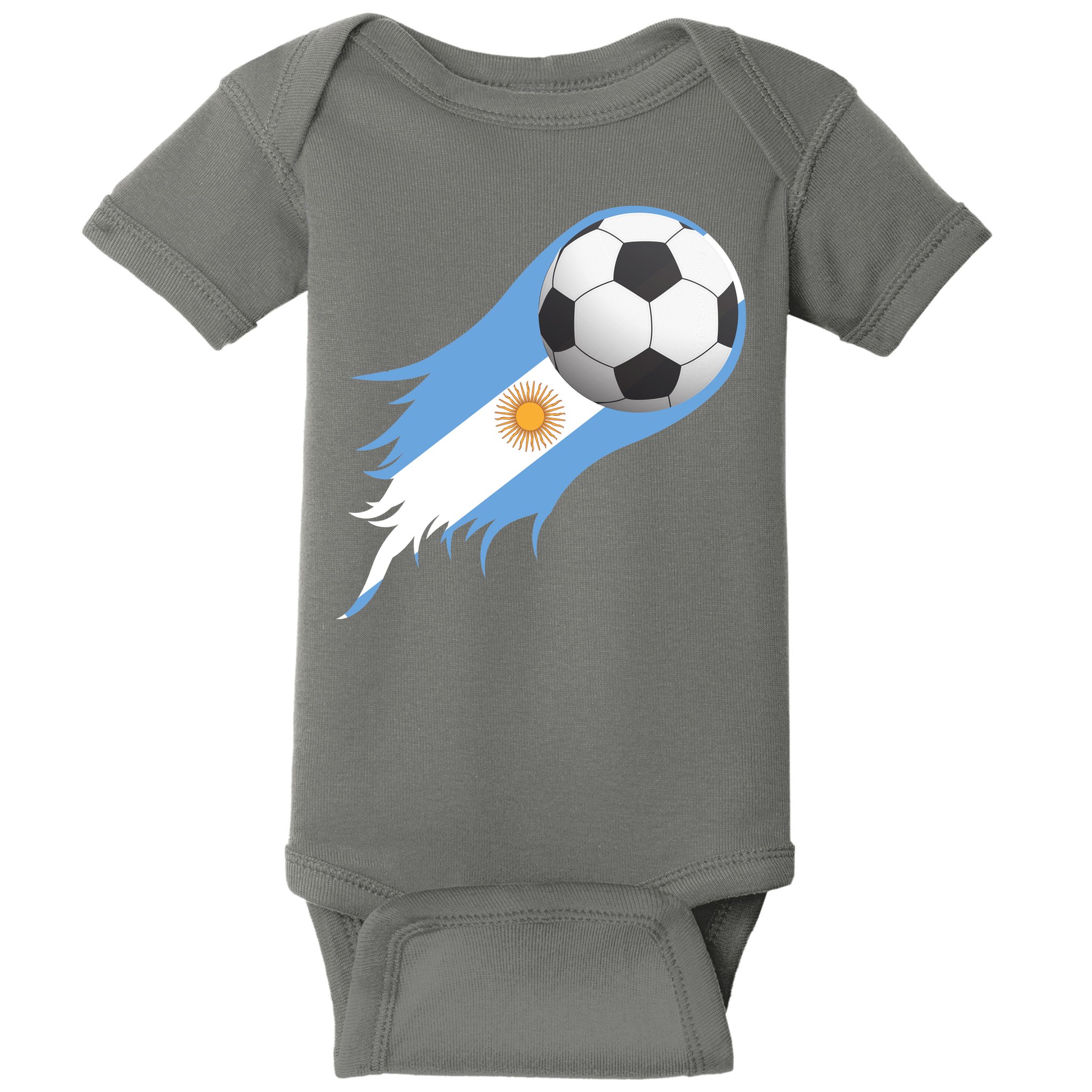 Argentina Team Flag Soccer Ball Baby Bodysuit