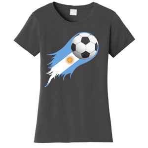 Argentina Team Flag Soccer Ball Women's T-Shirt