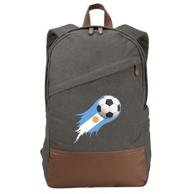 Argentina Team Flag Soccer Ball Cotton Canvas Backpack