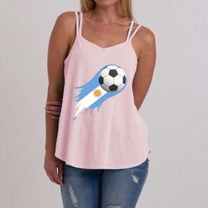 Argentina Team Flag Soccer Ball Women's Strappy Tank