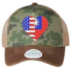 American Taiwanese Flag Heart Funny Gift Legacy Tie Dye Trucker Hat