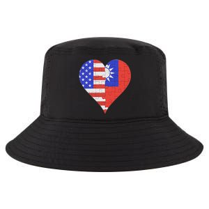 American Taiwanese Flag Heart Funny Gift Cool Comfort Performance Bucket Hat