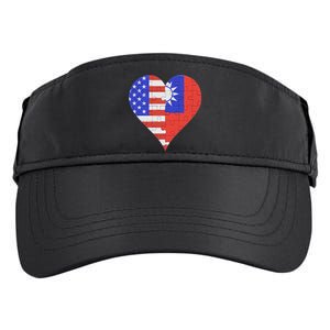 American Taiwanese Flag Heart Funny Gift Adult Drive Performance Visor