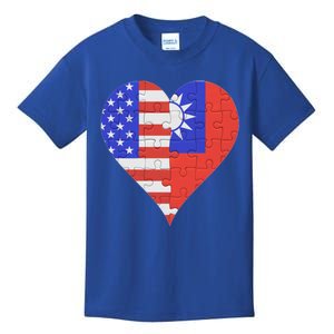 American Taiwanese Flag Heart Funny Gift Kids T-Shirt