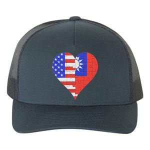 American Taiwanese Flag Heart Funny Gift Yupoong Adult 5-Panel Trucker Hat