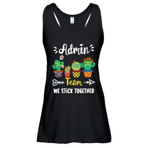 Admin Team Funny School Cactus Crew School Admin Squad Meaningful Gift Ladies Essential Flowy Tank