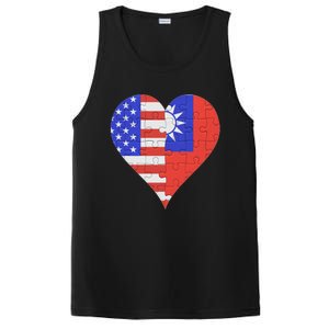 American Taiwanese Flag Heart Funny Gift PosiCharge Competitor Tank