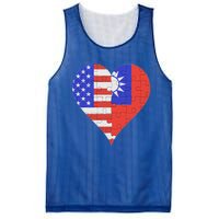 American Taiwanese Flag Heart Funny Gift Mesh Reversible Basketball Jersey Tank