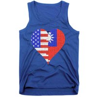 American Taiwanese Flag Heart Funny Gift Tank Top