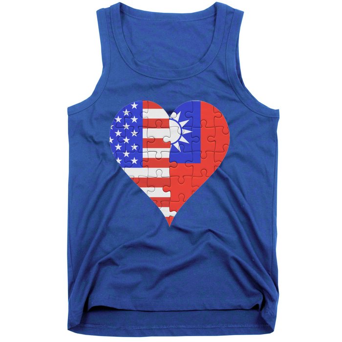 American Taiwanese Flag Heart Funny Gift Tank Top