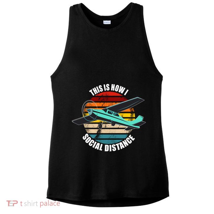 Airplane Themed Funny Gift Float Plane Born To Fly Airplanes Gift Ladies PosiCharge Tri-Blend Wicking Tank