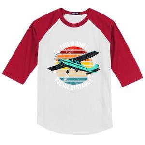 Airplane Themed Funny Gift Float Plane Born To Fly Airplanes Gift Kids Colorblock Raglan Jersey