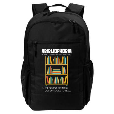 Abibliophobia The Fear Of Running Out Of Books Funny Reading Daily Commute Backpack