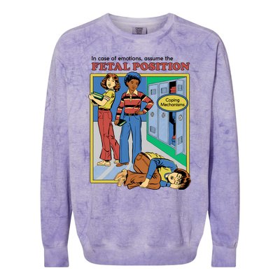 Assume The Fetal Position Colorblast Crewneck Sweatshirt