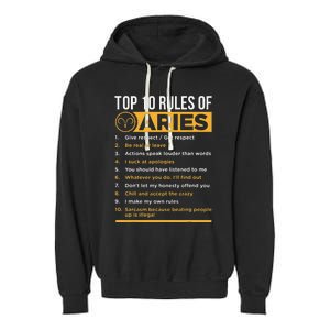 Aries Traits Facts Horoscope Zodiac Astrological Sign Gift Garment-Dyed Fleece Hoodie