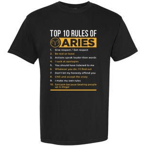 Aries Traits Facts Horoscope Zodiac Astrological Sign Gift Garment-Dyed Heavyweight T-Shirt