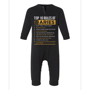 Aries Traits Facts Horoscope Zodiac Astrological Sign Gift Infant Fleece One Piece