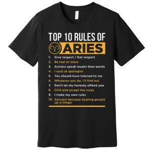 Aries Traits Facts Horoscope Zodiac Astrological Sign Gift Premium T-Shirt